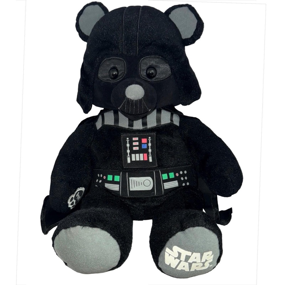 Build-A-Bear Retired Star Wars Darth Vader Plush Bear Black Stuffed Animal Cape